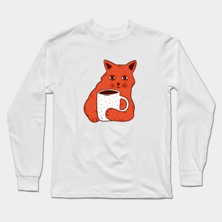 Coffee Cat Long Sleeve T-Shirt